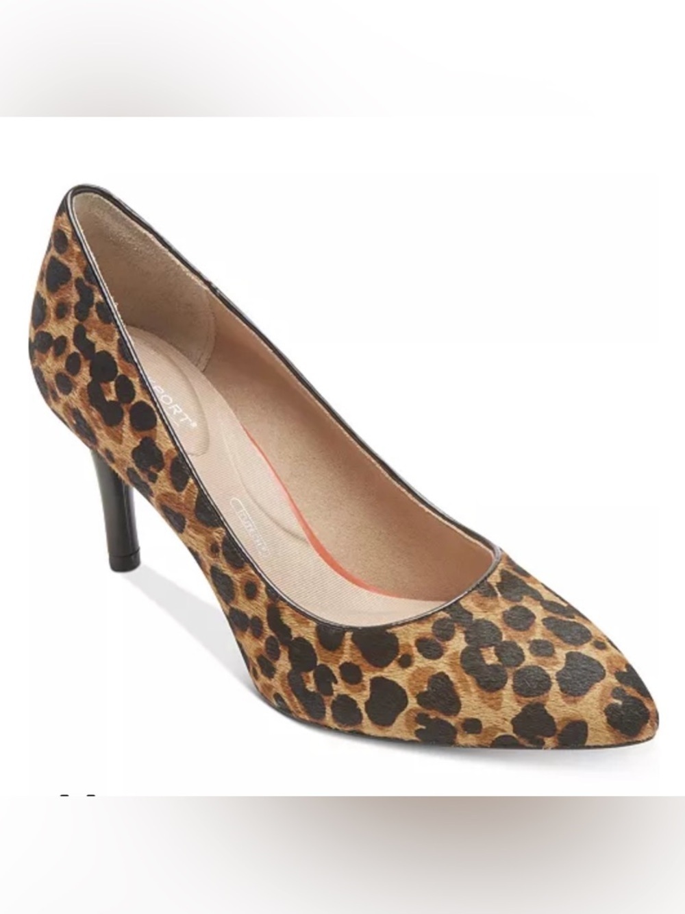 ROCKPORT Total Motion Leopard Calf Hair Pumps Pointed Toe Heels 6.5